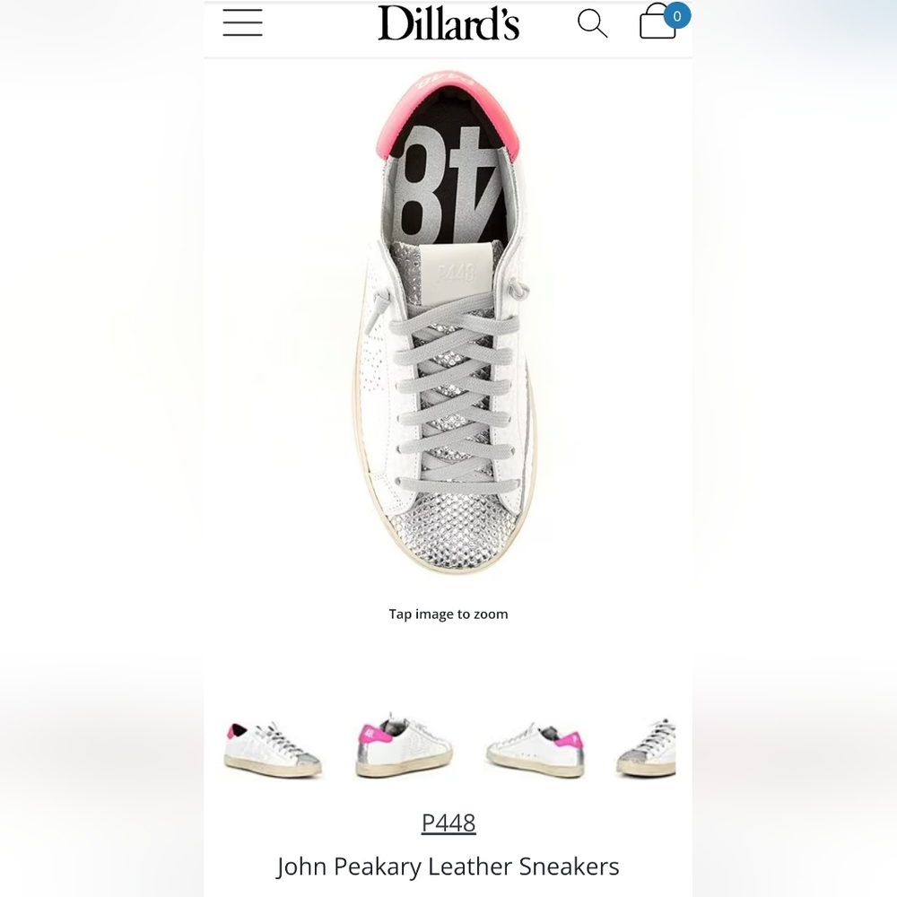 NWOT-❤️-P448-Ladies John Peakary Leather Sneakers-Sold at Dillards - Picture 9 of 16